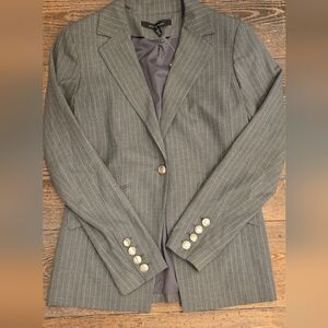 WHBM Gray Pinstripe Blazer with Silver Buttons, Sz 8